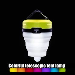 Fish On Tackle Store Apparel & Camping Mini Silicone Folding Camping Light Outdoor Camping Tent Lamp Telescopic LED Lamp Atmosphere Light Colorful Night Light