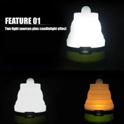 Fish On Tackle Store Apparel & Camping Mini Silicone Folding Camping Light Outdoor Camping Tent Lamp Telescopic LED Lamp Atmosphere Light Colorful Night Light