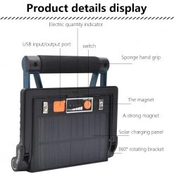 Fish On Tackle Store Solar COB Working Lights Mobile Emergency Portable Camping Lights USB Charging Apparel & Camping