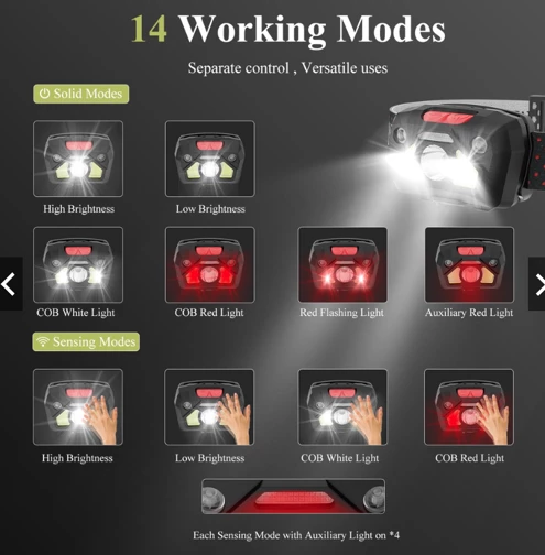 Fish On Tackle Store Red & Black USB Rechargeable Headlamp Apparel & Camping 2 Fish On Tackle Store Red & Black USB Rechargeable Headlamp Apparel & Camping